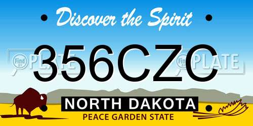 356CZC North Dakota License Plate