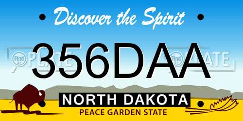 356DAA North Dakota License Plate