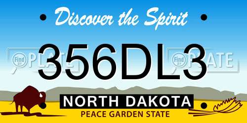 356DL3 North Dakota License Plate