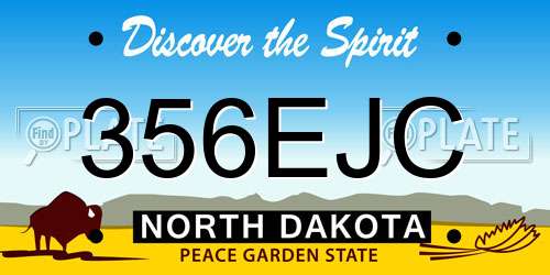 356EJC North Dakota License Plate