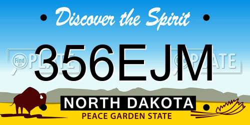 356EJM North Dakota License Plate