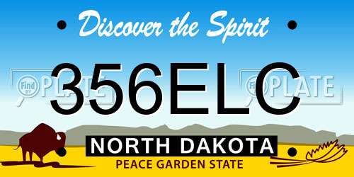 356ELC North Dakota License Plate
