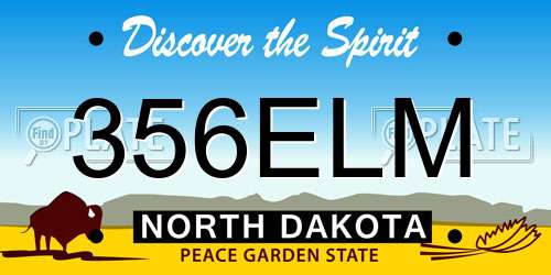 356ELM North Dakota License Plate