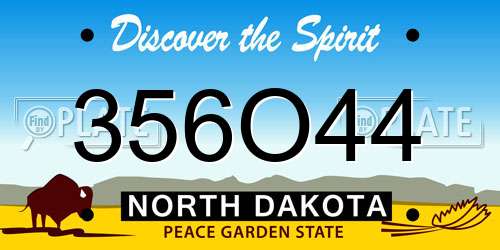 356O44 North Dakota License Plate