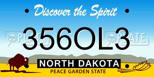 356OL3 North Dakota License Plate