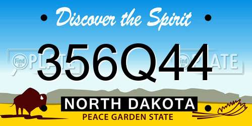 356Q44 North Dakota License Plate