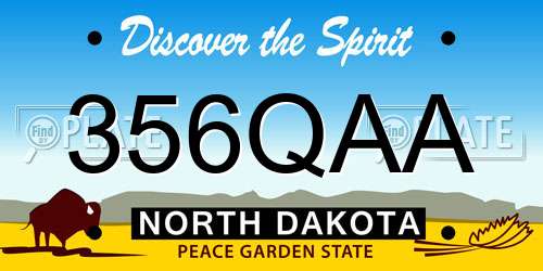 356QAA North Dakota License Plate