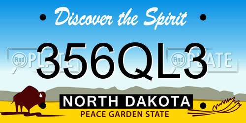 356QL3 North Dakota License Plate