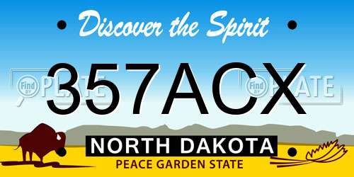 357ACX North Dakota License Plate
