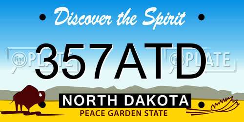 357ATD North Dakota License Plate