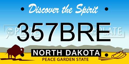 357BRE North Dakota License Plate