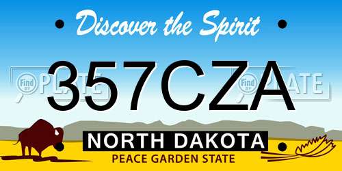 357CZA North Dakota License Plate