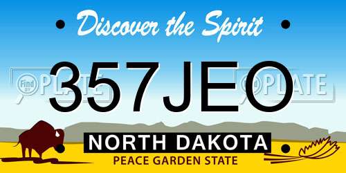 357JEO North Dakota License Plate