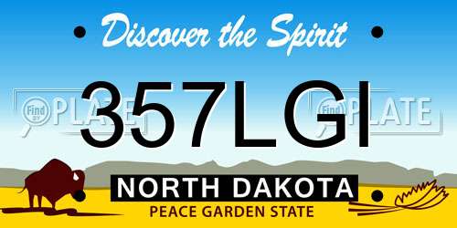 357LGI North Dakota License Plate