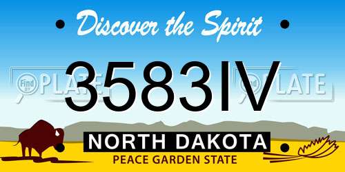 3583IV North Dakota License Plate