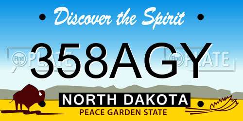 358AGY North Dakota License Plate