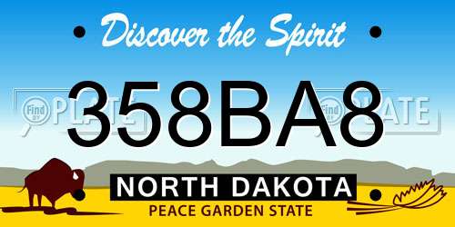 358BA8 North Dakota License Plate