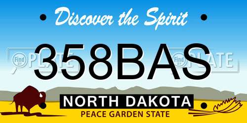 358BAS North Dakota License Plate