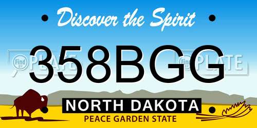 358BGG North Dakota License Plate