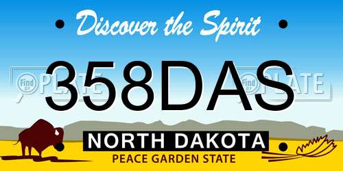 358DAS North Dakota License Plate