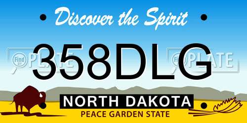 358DLG North Dakota License Plate