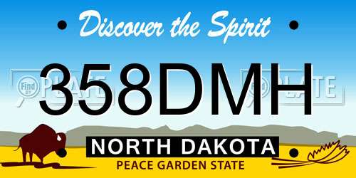 358DMH North Dakota License Plate