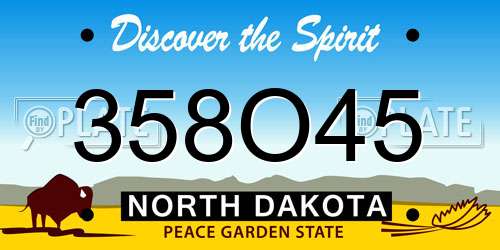 358O45 North Dakota License Plate