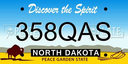 358QAS North Dakota License Plate