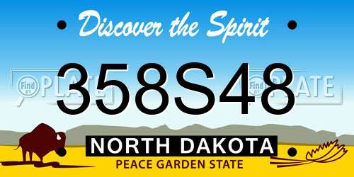 358S48 North Dakota License Plate
