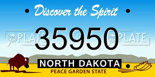 35950 North Dakota License Plate