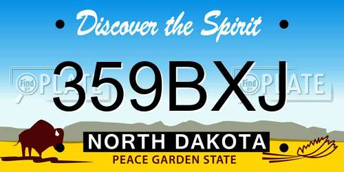 359BXJ North Dakota License Plate