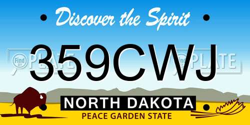 359CWJ North Dakota License Plate