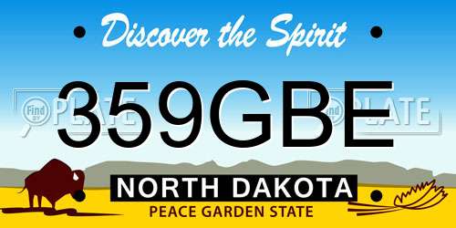 359GBE North Dakota License Plate