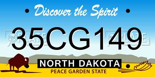 35CG149 North Dakota License Plate