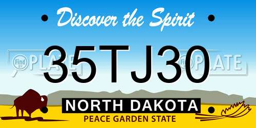 35TJ30 North Dakota License Plate