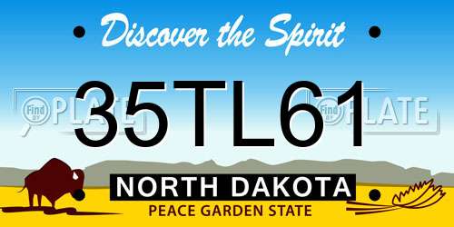35TL61 North Dakota License Plate