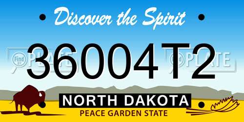36004T2 North Dakota License Plate