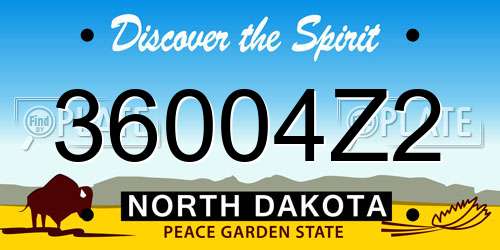 36004Z2 North Dakota License Plate