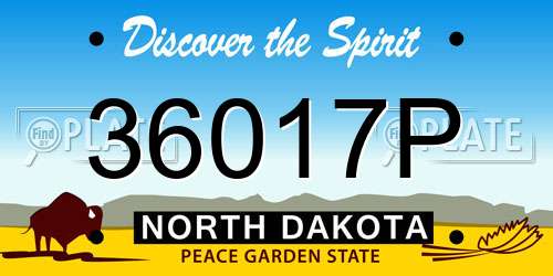 36017P North Dakota License Plate