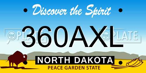 360AXL North Dakota License Plate