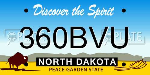 360BVU North Dakota License Plate