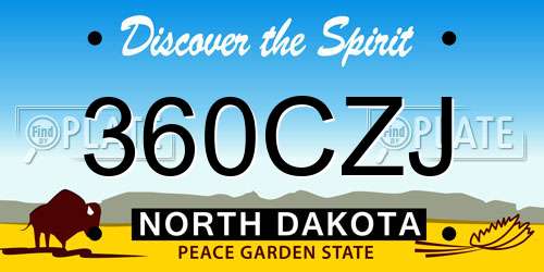 360CZJ North Dakota License Plate