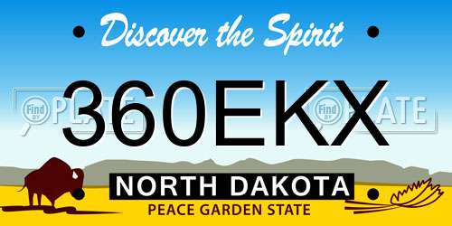 360EKX North Dakota License Plate