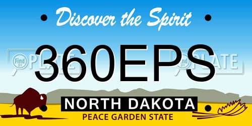 360EPS North Dakota License Plate