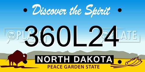 360L24 North Dakota License Plate