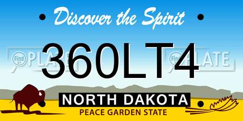 360LT4 North Dakota License Plate