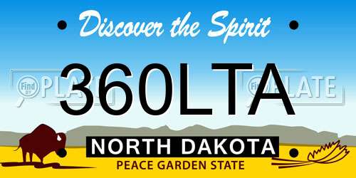 360LTA North Dakota License Plate