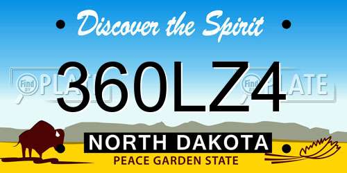 360LZ4 North Dakota License Plate