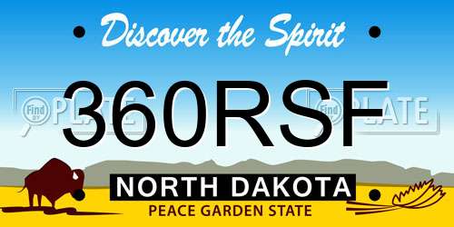 360RSF North Dakota License Plate