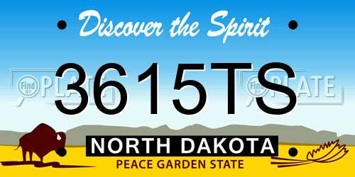 3615TS North Dakota License Plate